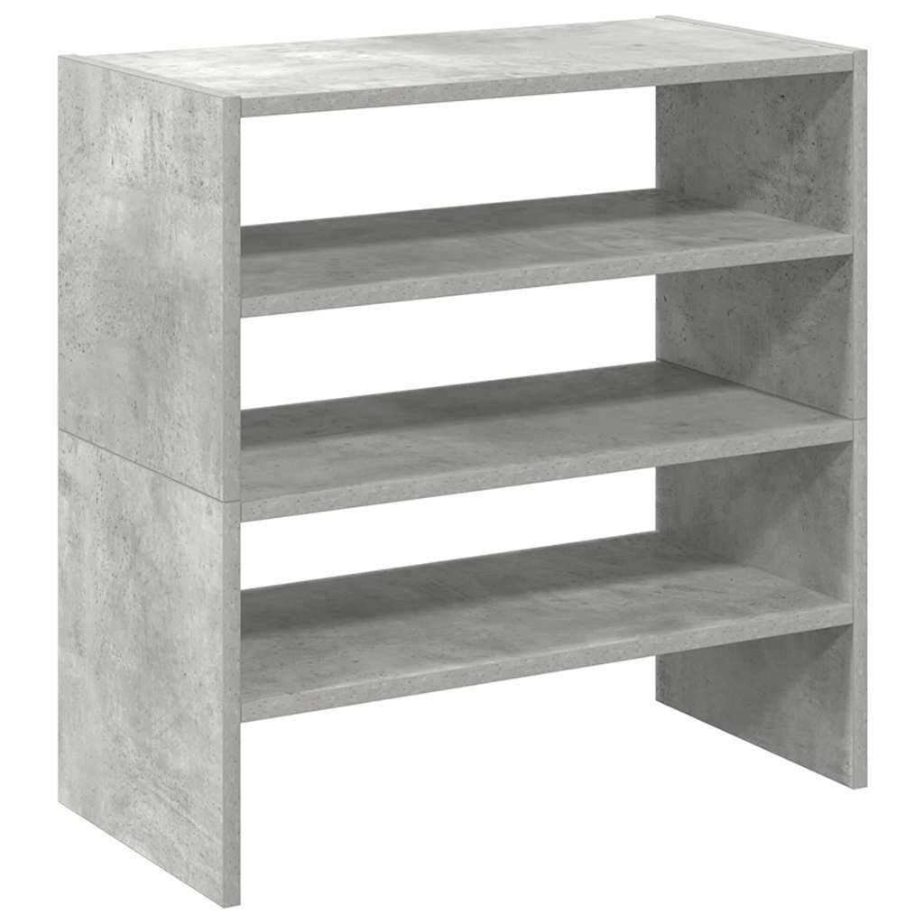 Vidaxx étagères à chaussures 2 pcs empilables 60x30x30,5 cm gris béton