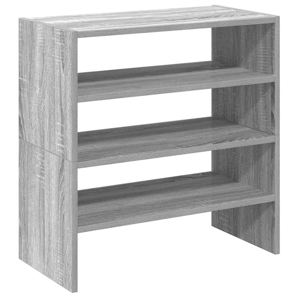 Vidaxx étagères à chaussures 2 pcs empilables 60x30x30,5 cm chêne sonoma gris
