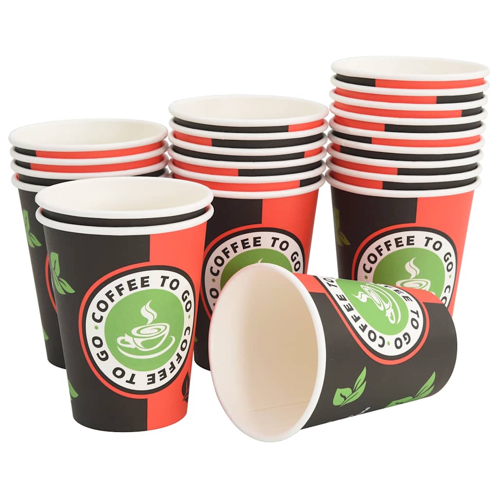 VidaXL tasses à café en papier 1000 pcs 12oz 300 ml rouge et noir