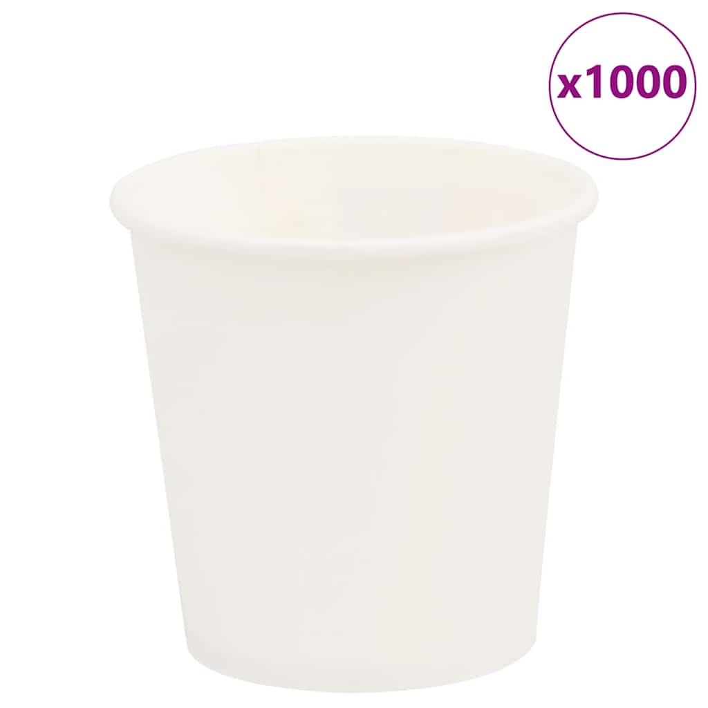 VidaXL tasses à café en papier 1000 pcs 4oz 100 ml blanc