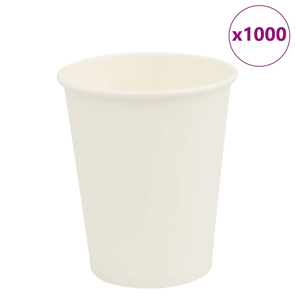 VidaXL tasses à café en papier 1000 pcs 8oz 200 ml blanc