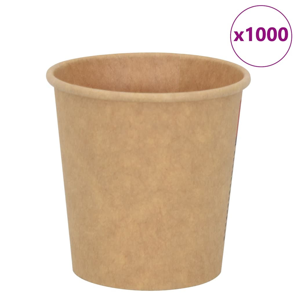 VidaXL tasses à café en papier 1000 pcs 4oz 100 ml marron