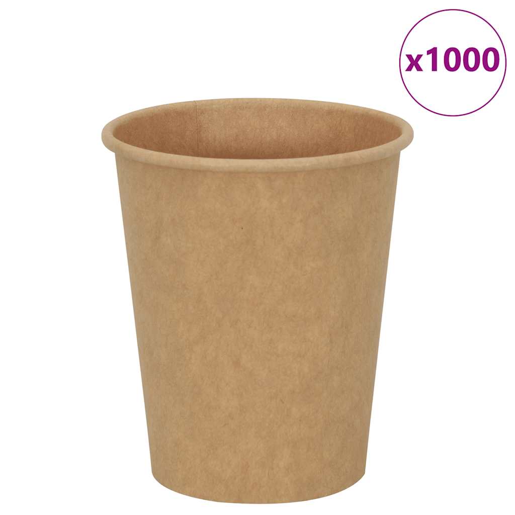 VidaXL tasses à café en papier 1000 pcs 8oz 200 ml marron