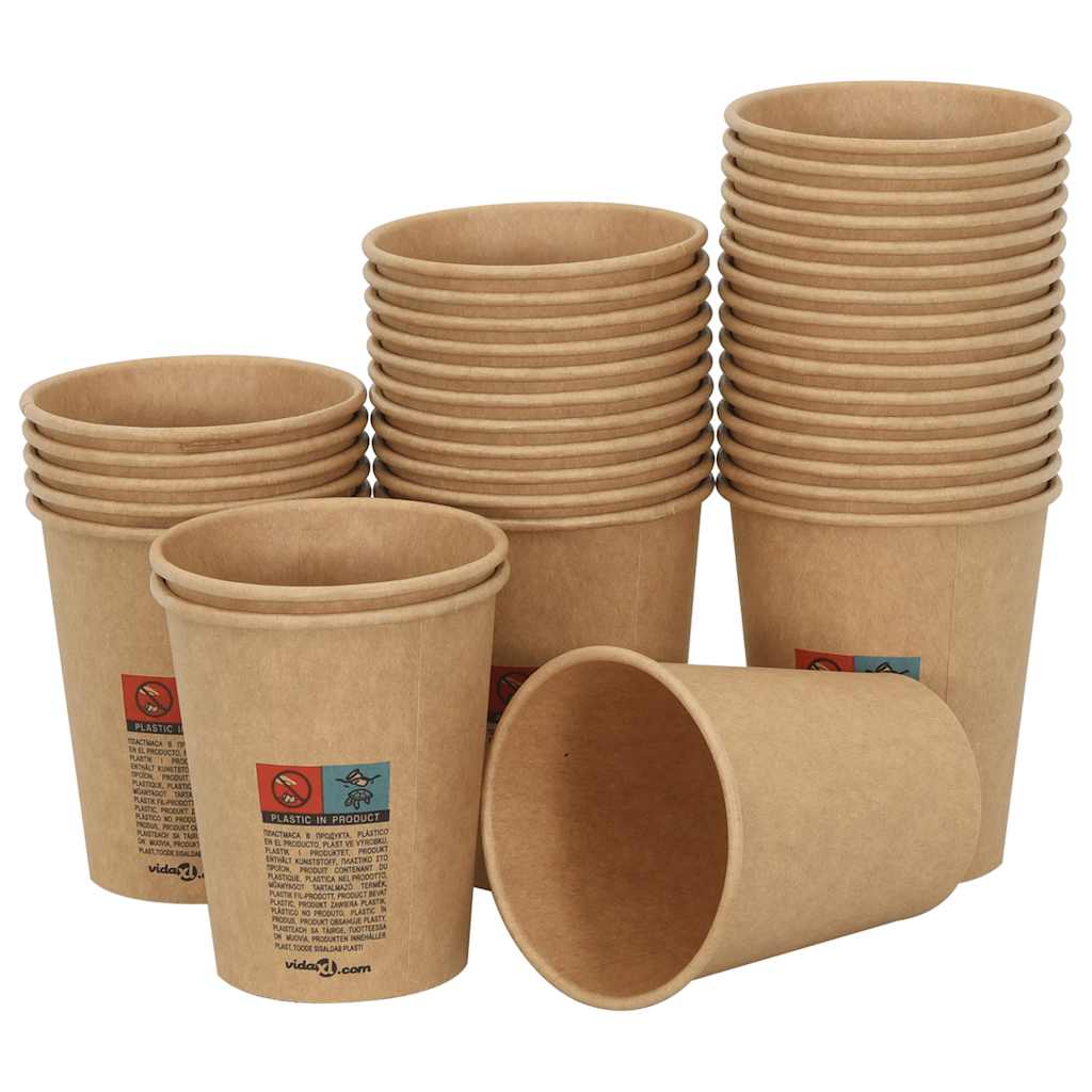 VidaXL tasses à café en papier 1000 pcs 8oz 200 ml marron