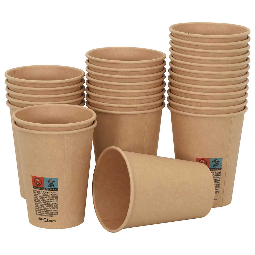 VidaXL tasses à café en papier 1000 pcs 12oz 300 ml marron