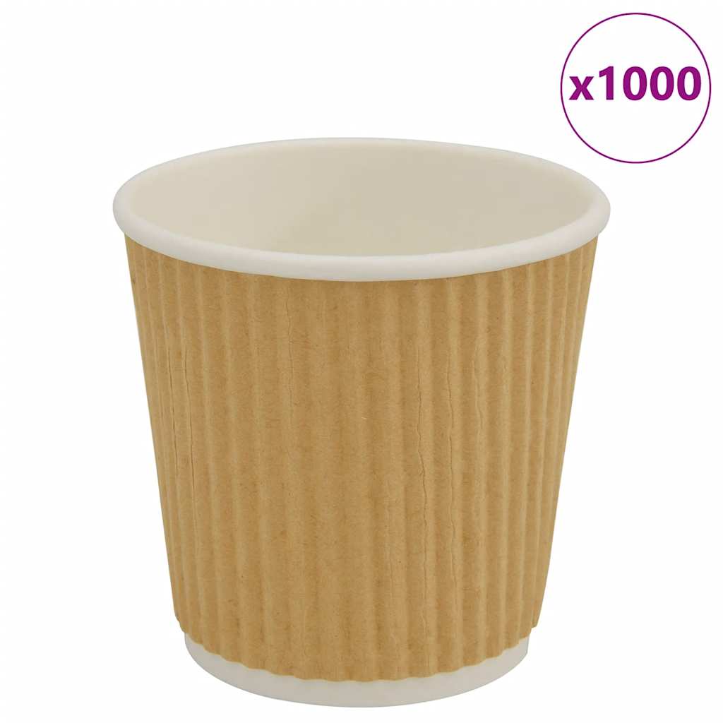 VidaXL tasses à café en papier 1000 pcs 4oz 100 ml marron