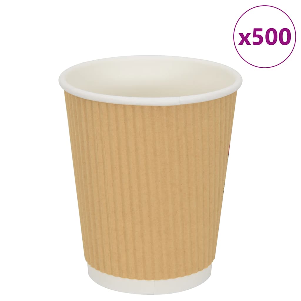 VidaXL tasses à café en papier 500 pcs 8oz 200 ml marron