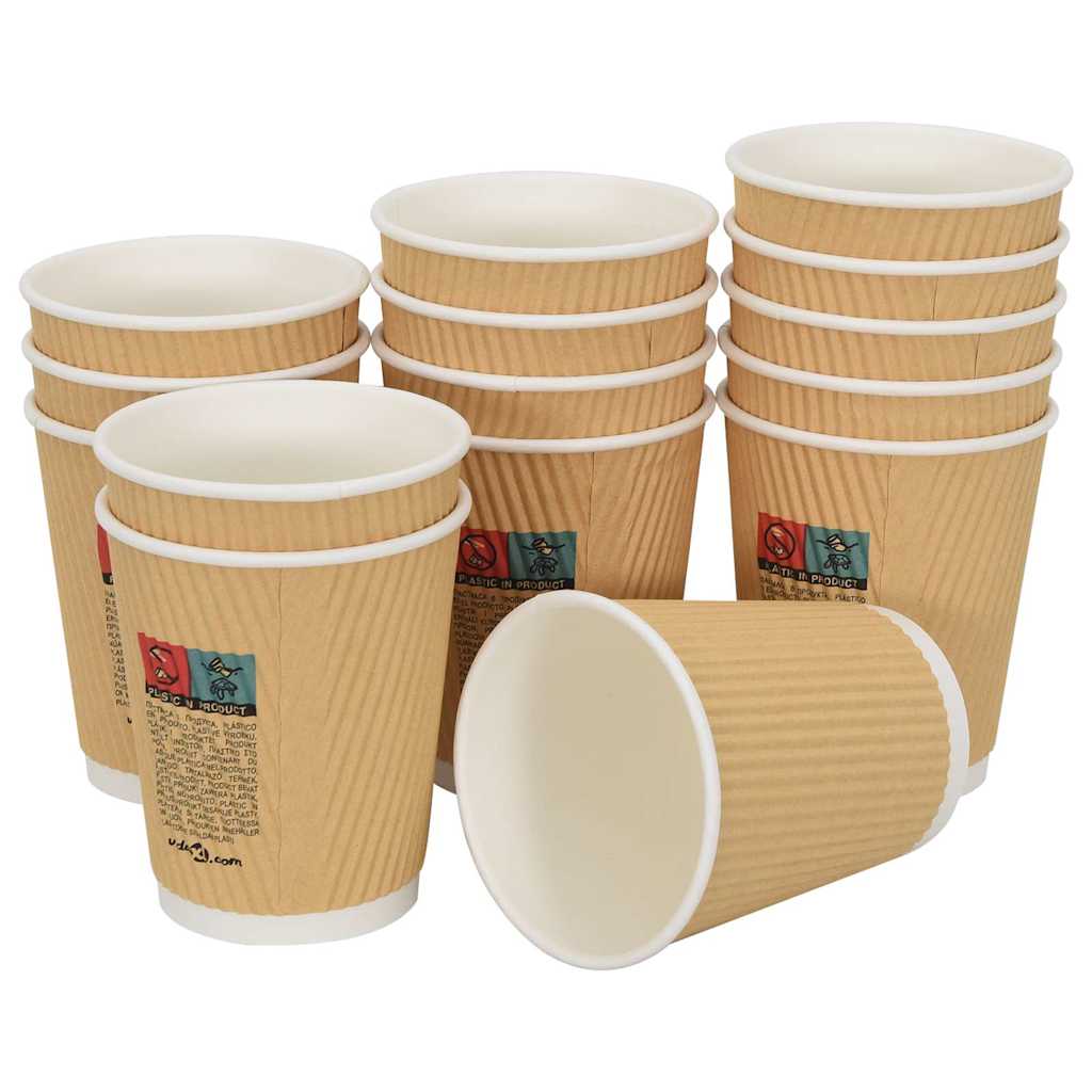VidaXL tasses à café en papier 500 pcs 8oz 200 ml marron