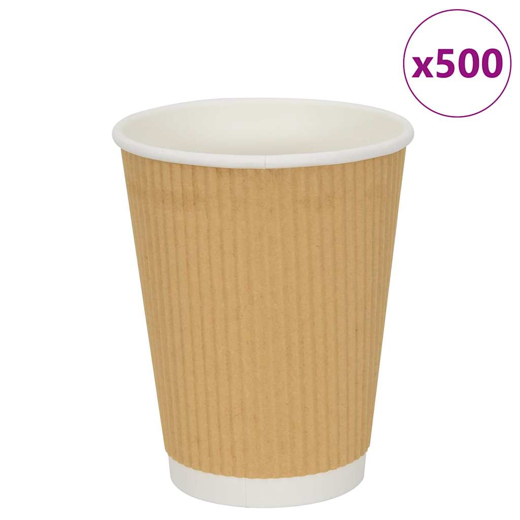 VidaXL tasses à café en papier 500 pcs 12oz 300 ml marron