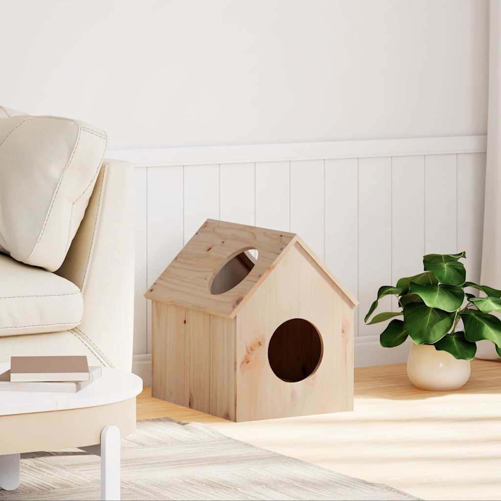 Vidaxxl maison pour chat 41x50x50 cm bois de pin massif