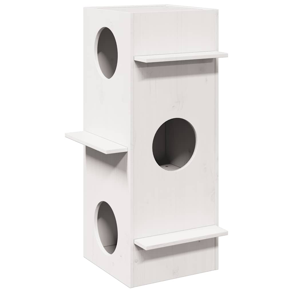 Vidaxx maison pour chat 43x43x90 cm bois de pin massif blanc