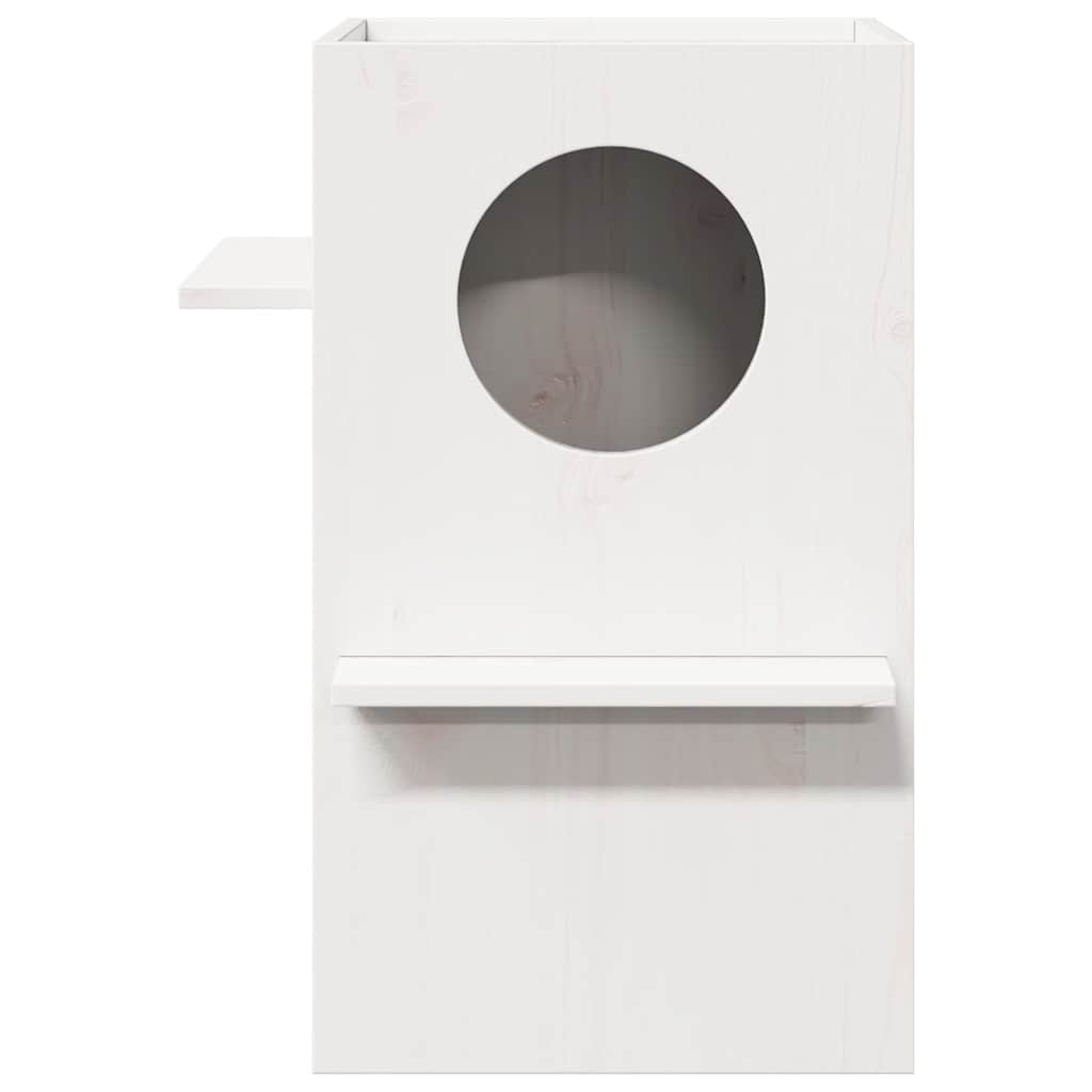 VidaXL maison pour chat 43x43x60 cm bois de pin massif blanc