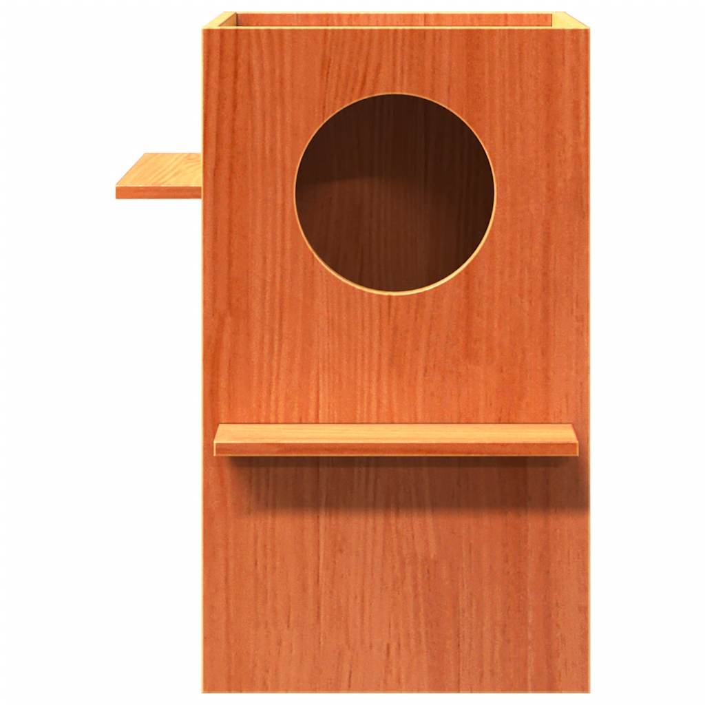 Vidaxxl maison pour chat 43x43x60 cm bois de pin massif, marron lavé