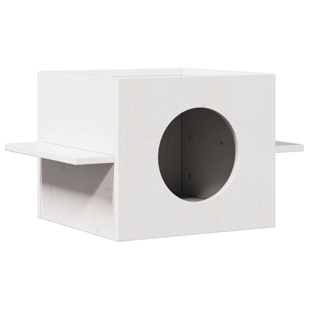 VidaXL maison pour chat 51x35x30 cm bois de pin massif blanc