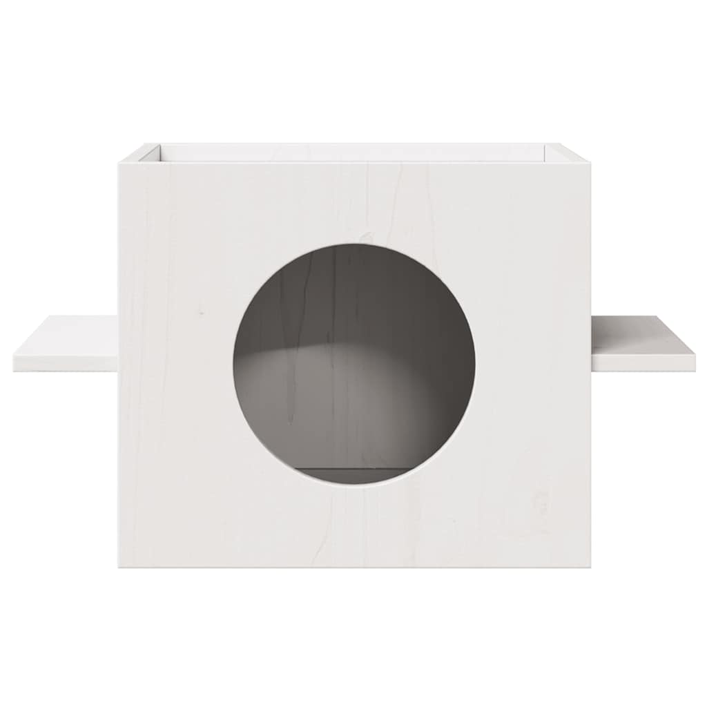 VidaXL maison pour chat 51x35x30 cm bois de pin massif blanc