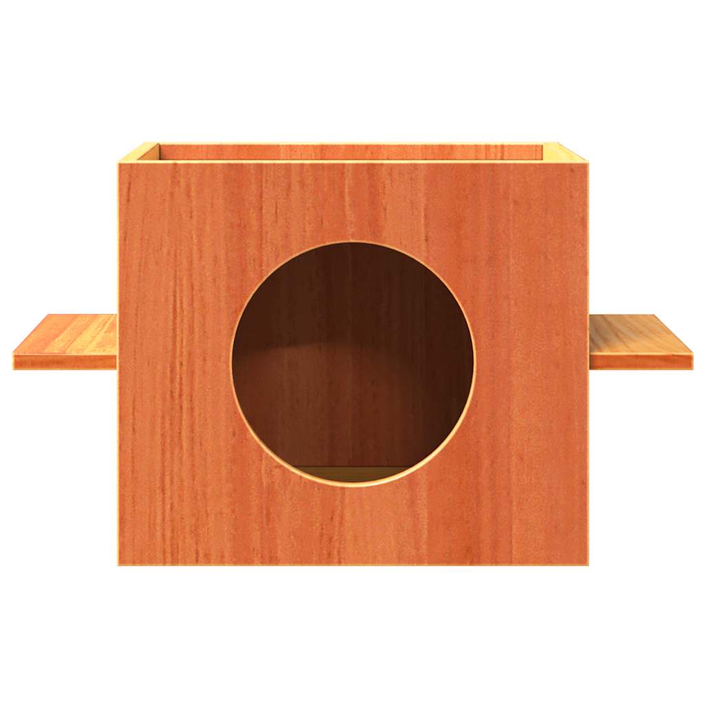 Vidaxxl maison pour chat 51x35x30 cm bois de pin massif, marron lavé