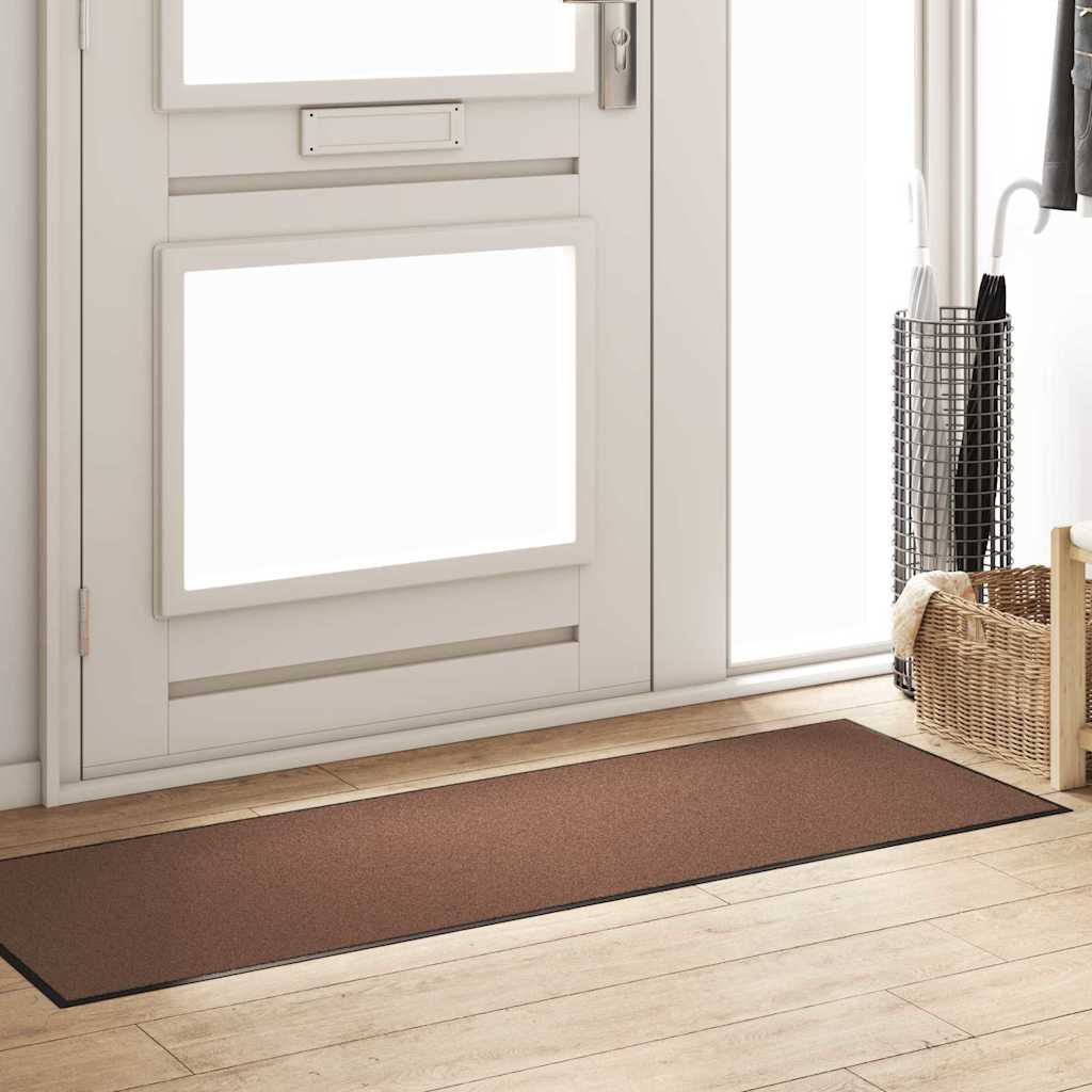 Vidaxl deurmat bruin en zwart 60 x 180 cm polypropyleen en vinyl