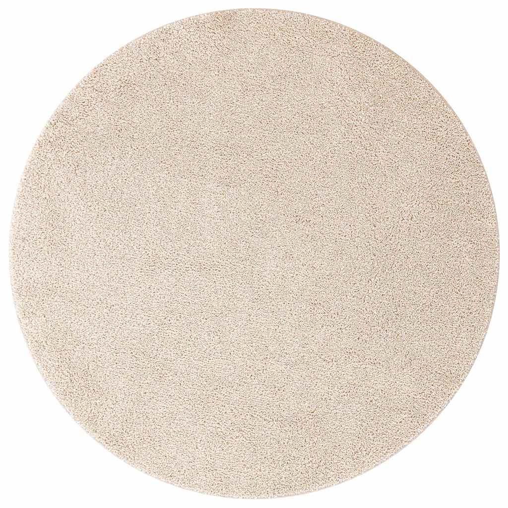Vidaxl antislip shaggy tapijt crème 120 x 120 cm pp