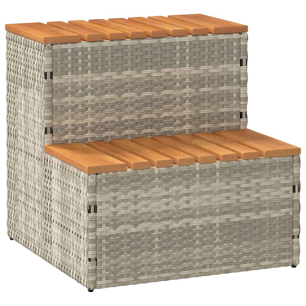 Vidaxx marche de spa 50x50x50,5 cm poly rotin bois d'acacia massif
