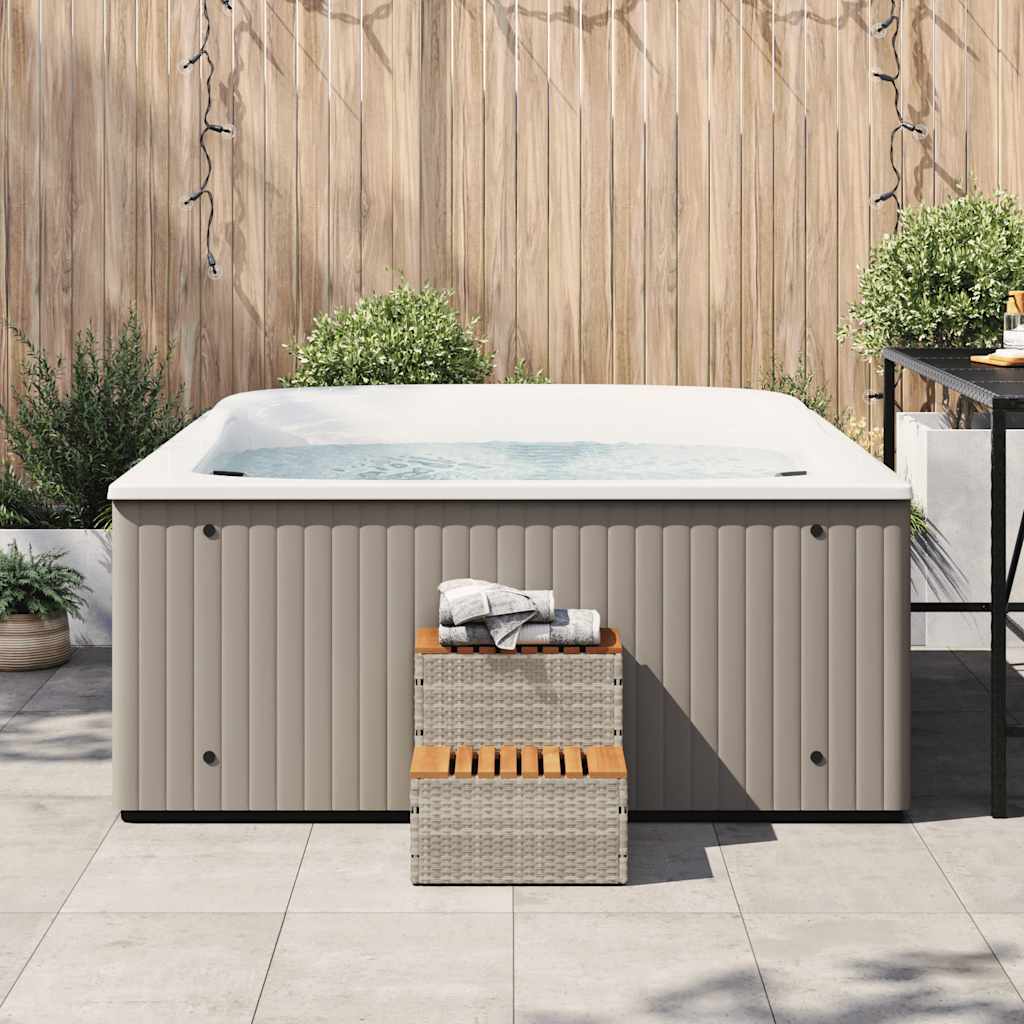 Vidaxx marche de spa 50x50x50,5 cm poly rotin bois d'acacia massif