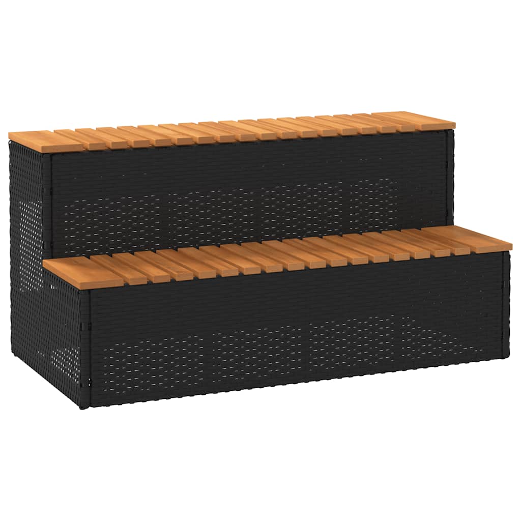 Vidaxx marche pour spa 100x50x50,5 cm polyrotin bois d'acacia massif