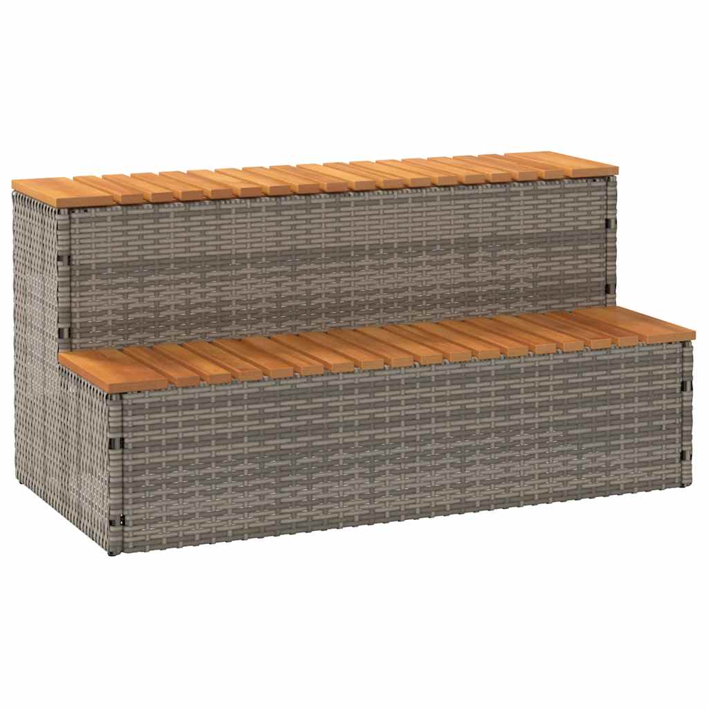 Vidaxx marche pour spa 100x50x50,5 cm polyrotin bois d'acacia massif