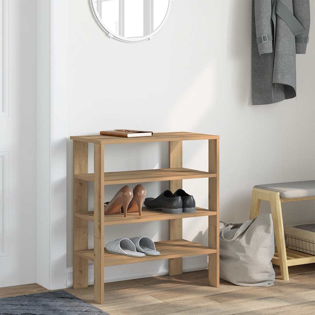 VidaXL étagère à chaussures 61x32x70 cm bois travaillé, couleur chêne artisanal