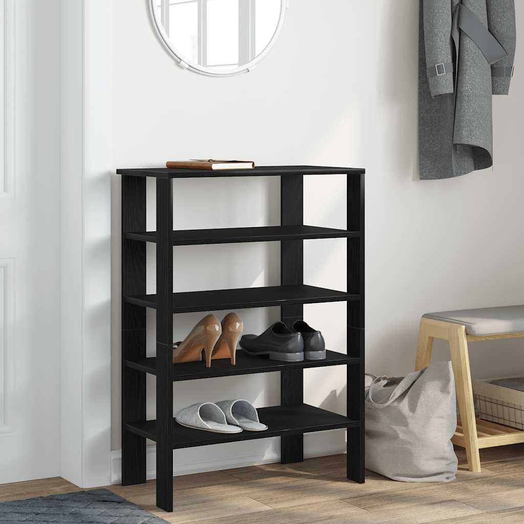 Vidaxx étagère à chaussures 61x32x87,5 cm bois fini noir