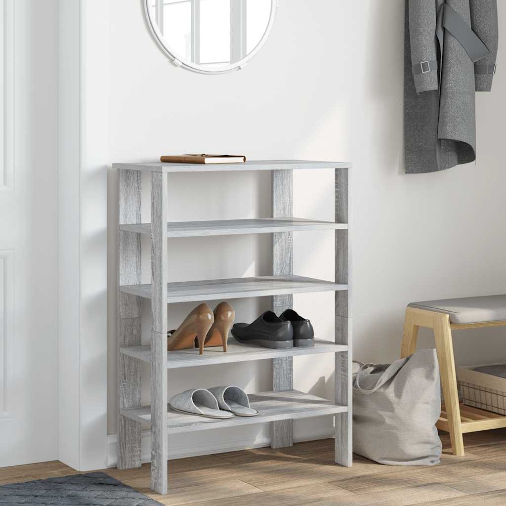 Vidaxx étagère à chaussures 61x32x87,5 cm bois fini gris couleur chêne sonoma