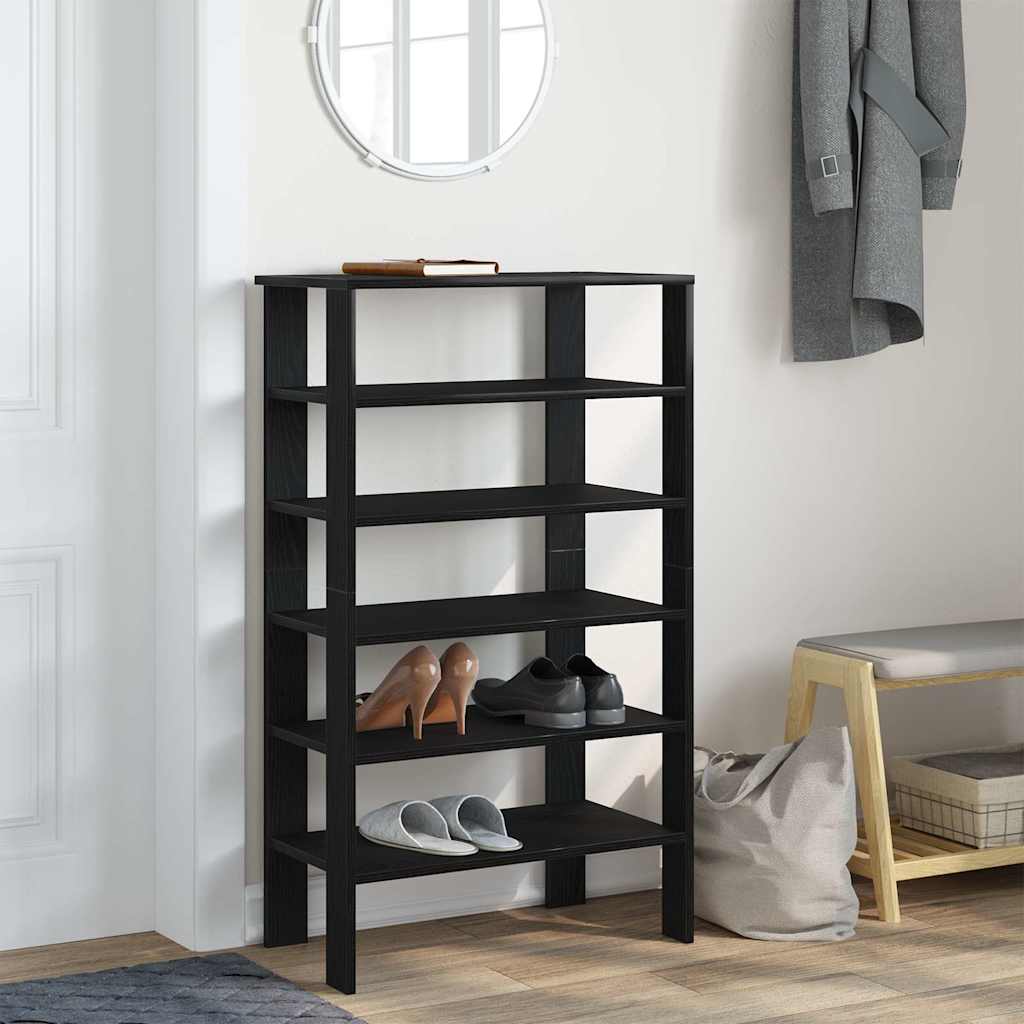 Vidaxx étagère à chaussures 61x32x105 cm bois fini noir