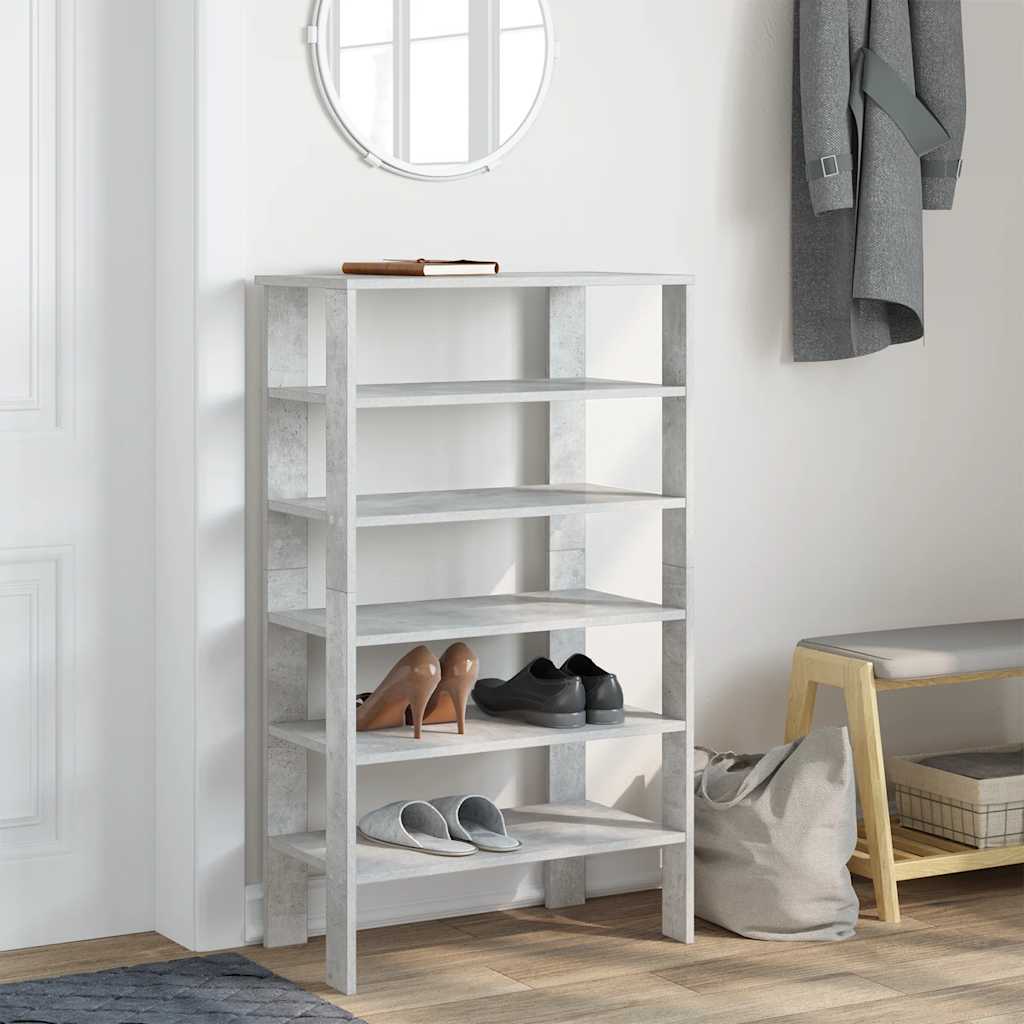 Vidaxx étagère à chaussures 61x32x105 cm bois d'ingénierie béton gris