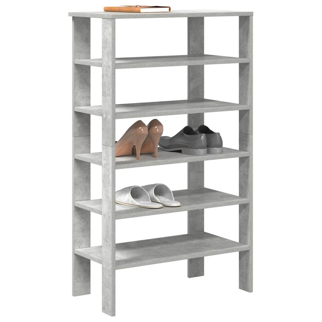 Vidaxx étagère à chaussures 61x32x105 cm bois d'ingénierie béton gris