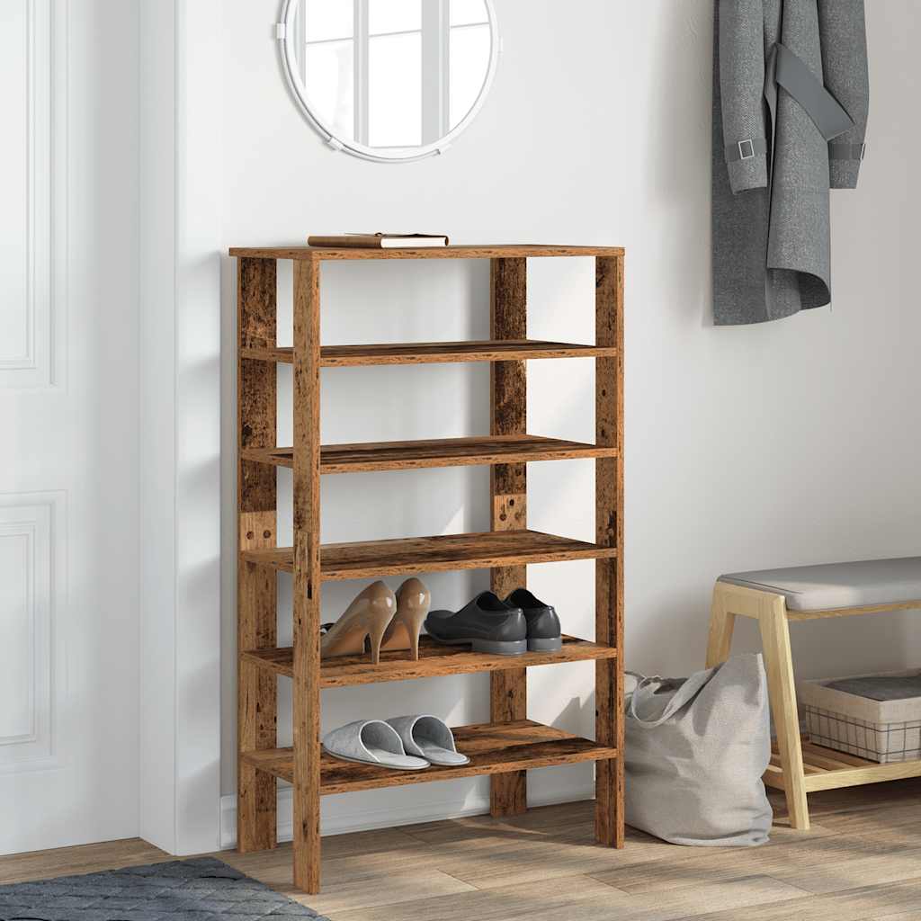 Vidaxx étagère à chaussures 61x32x105 cm bois fini, couleur bois ancien