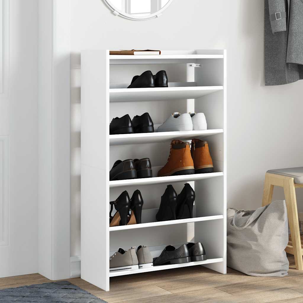 Vidaxx étagère à chaussures 60x25x100 cm bois fini blanc