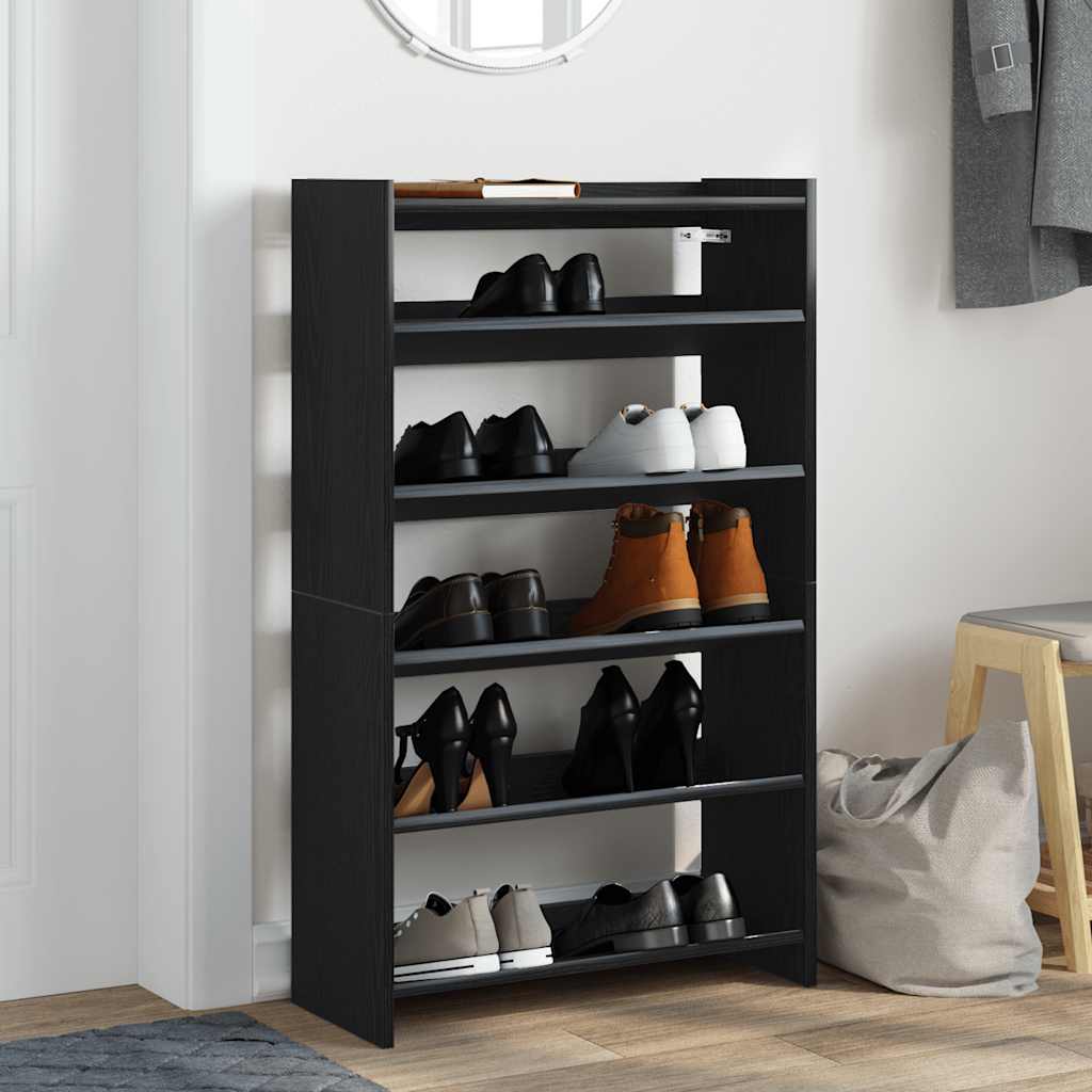 Vidaxx étagère à chaussures 60x25x100 cm bois fini noir