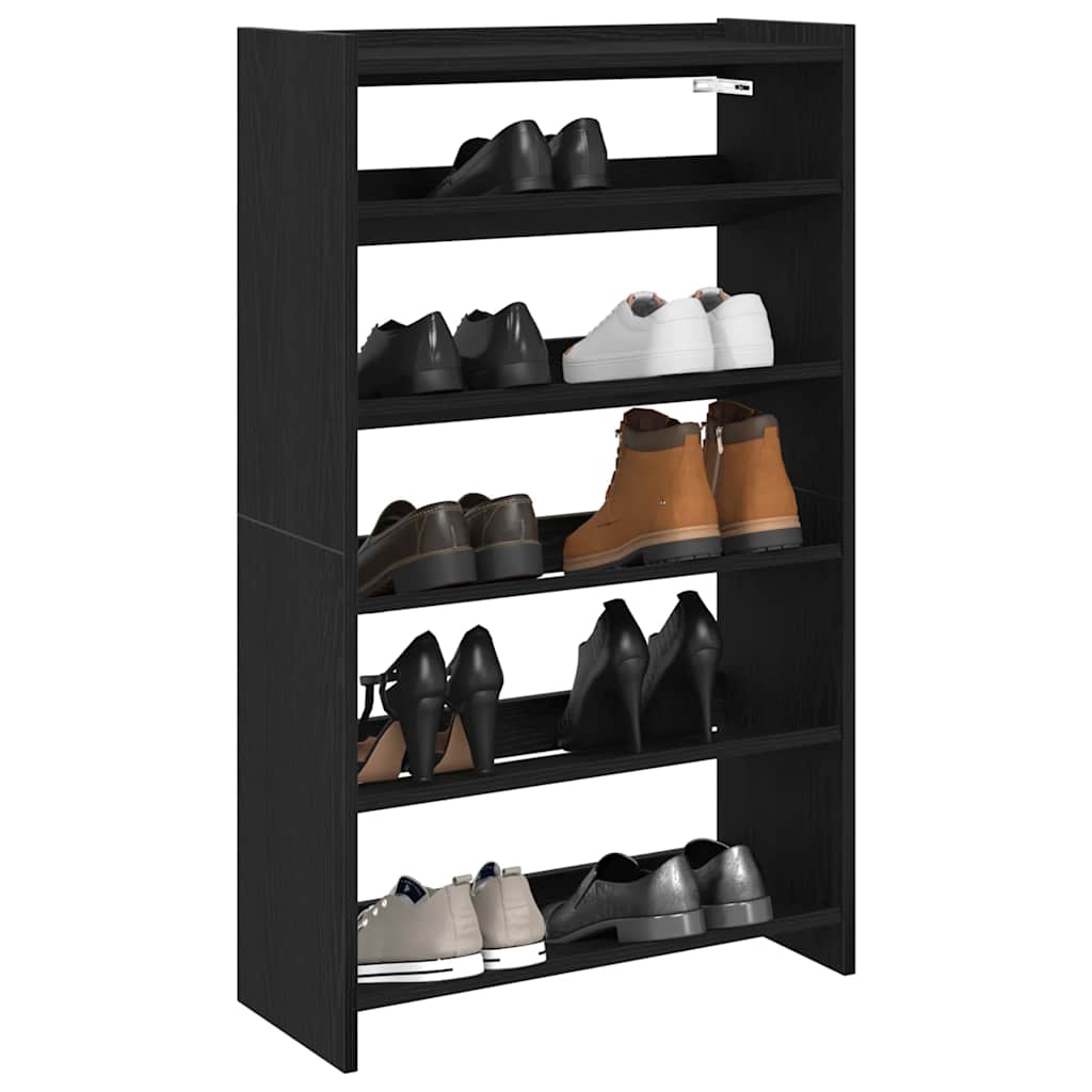 Vidaxx étagère à chaussures 60x25x100 cm bois fini noir