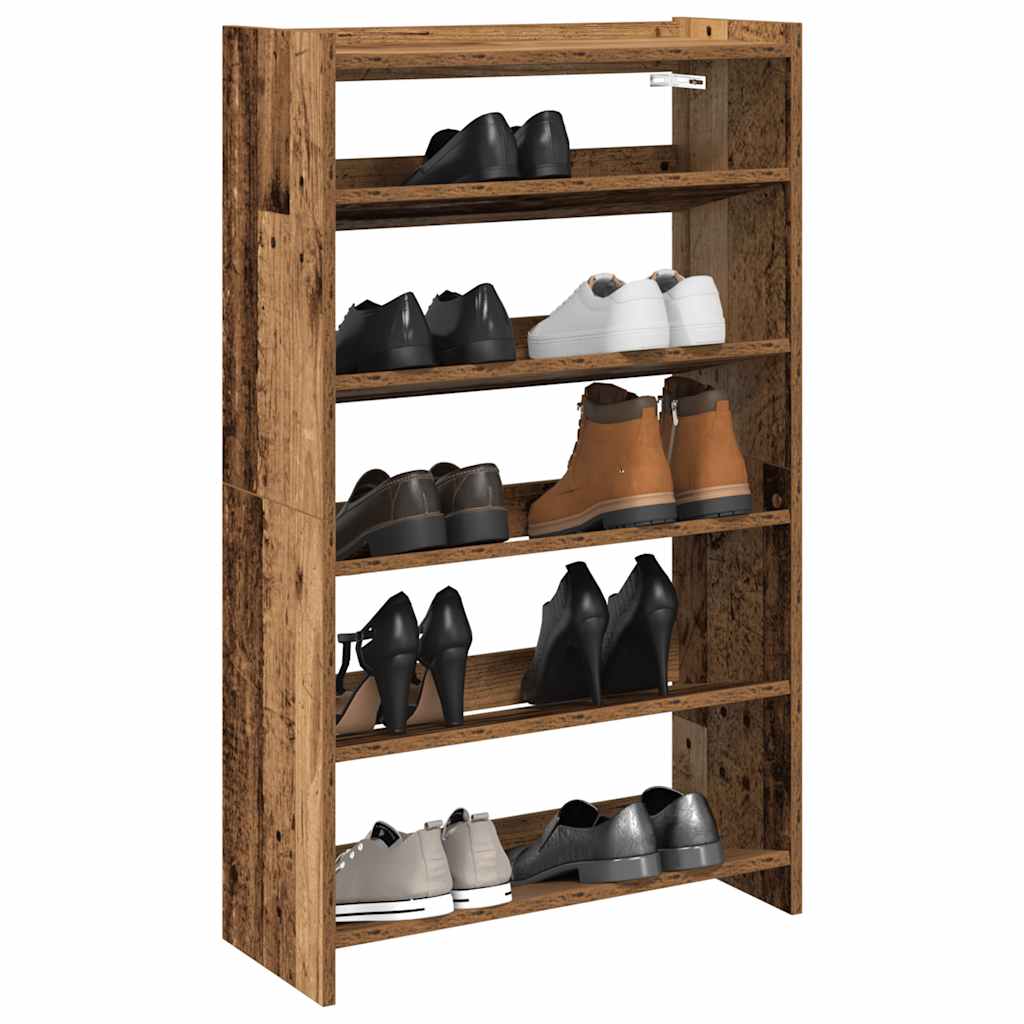 Vidaxx étagère à chaussures 60x25x100 cm bois fini, couleur bois ancien