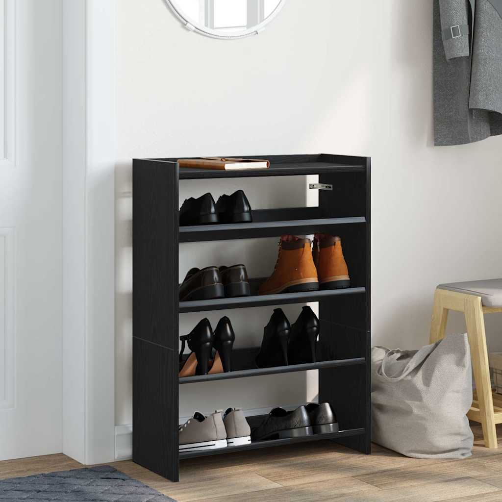 Vidaxx étagère à chaussures 60x25x81 cm bois fini noir