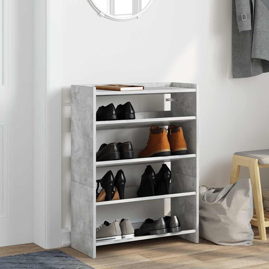 Vidaxx étagère à chaussures 60x25x81 cm bois d'ingénierie béton gris