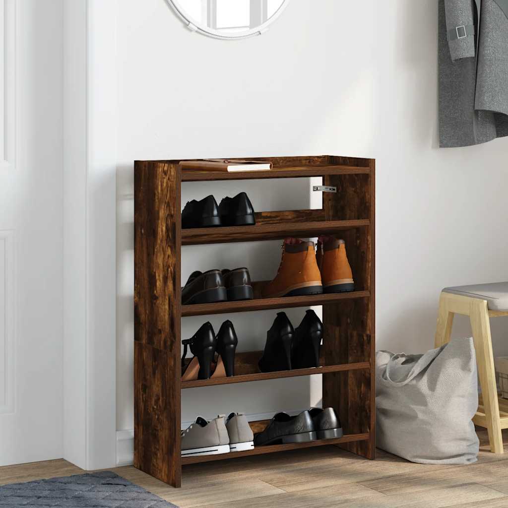 Vidaxx étagère à chaussures 60x25x81 cm bois traité, chêne fumé
