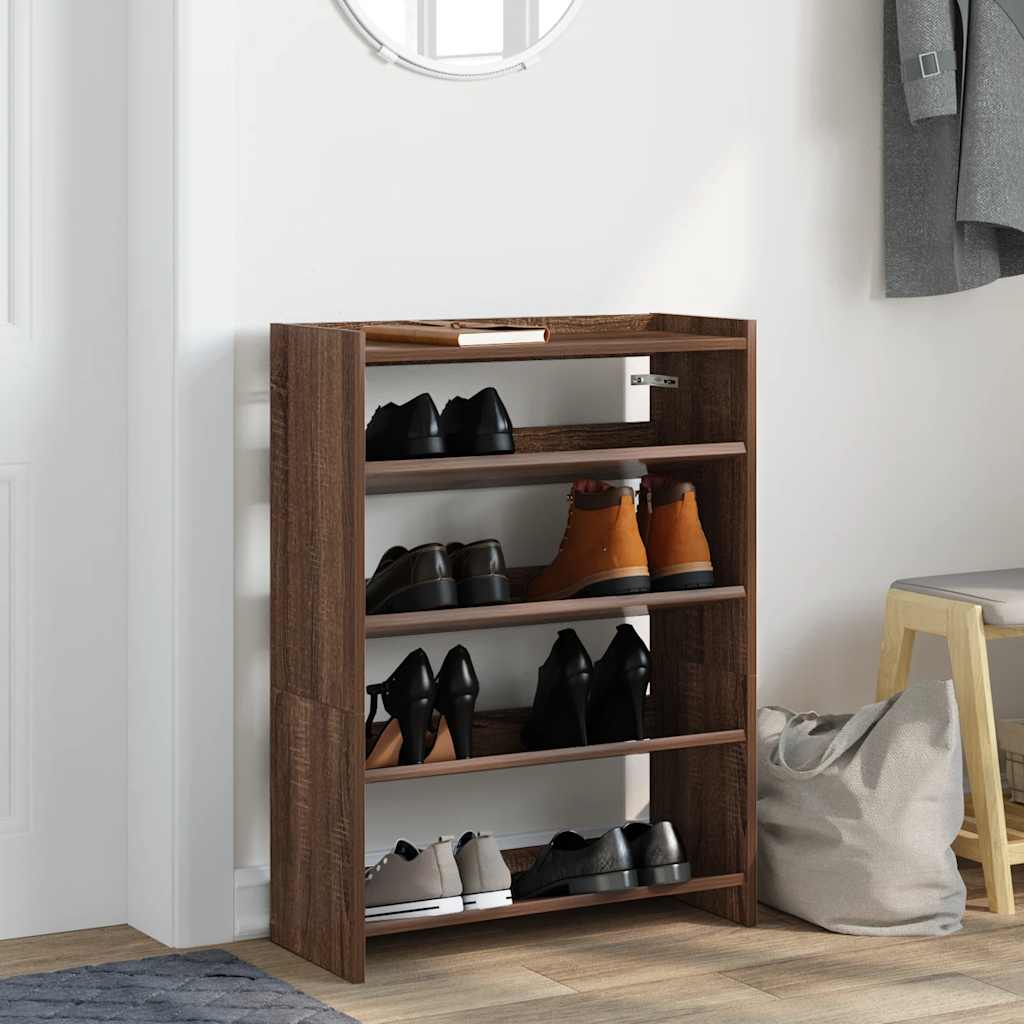 Vidaxx étagère à chaussures 60x25x81 cm bois fini couleur chêne marron