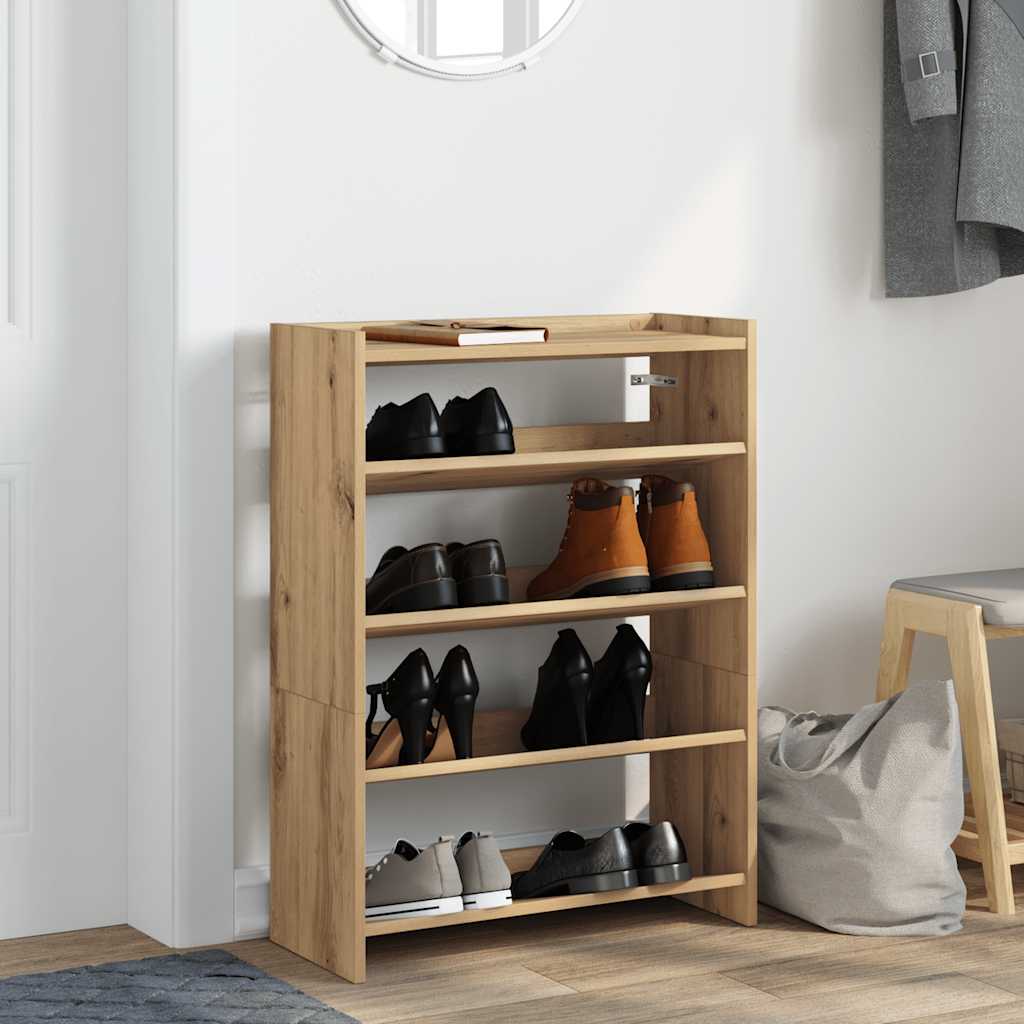 VidaXL étagère à chaussures 60x25x81 cm bois travaillé, couleur chêne artisanal