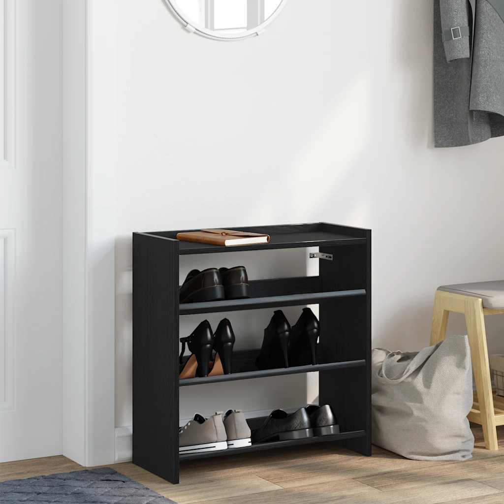 Vidaxx étagère à chaussures 60x25x62 cm bois fini noir