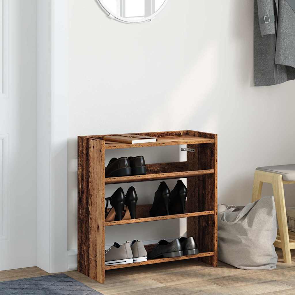 Vidaxx étagère à chaussures 60x25x62 cm bois fini, couleur bois ancien