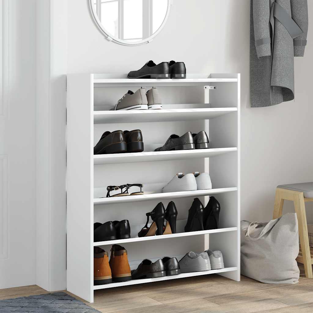 Vidaxx étagère à chaussures 80x25x100 cm bois fini blanc