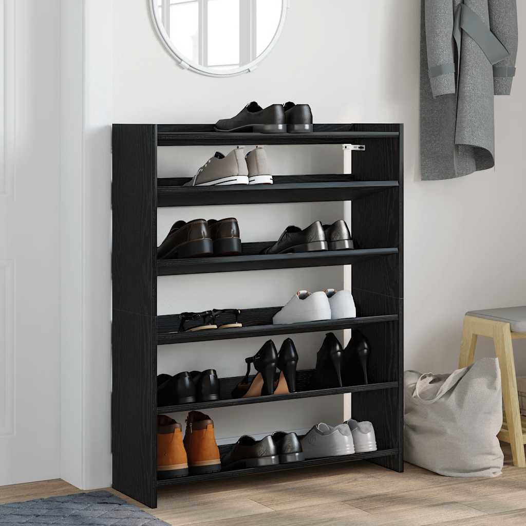 Vidaxx étagère à chaussures 80x25x100 cm bois fini noir