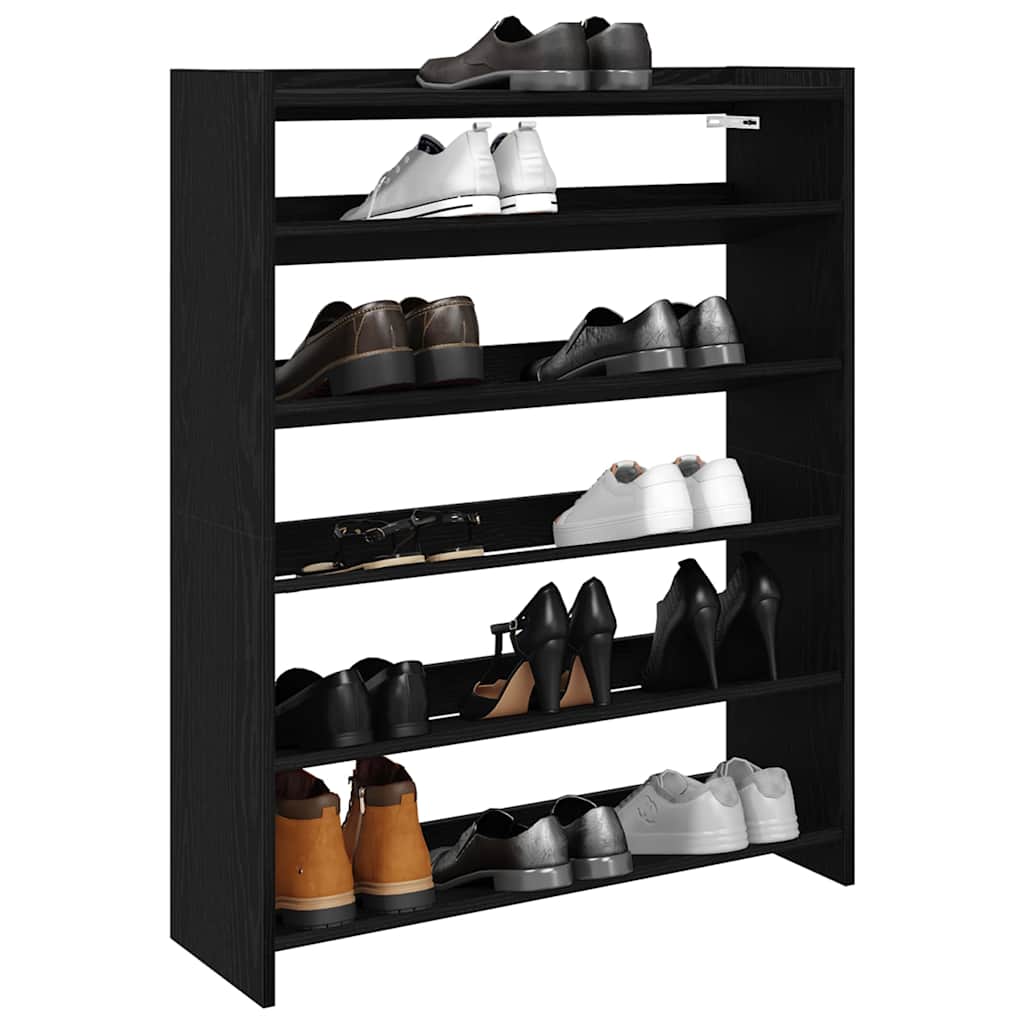 Vidaxx étagère à chaussures 80x25x100 cm bois fini noir