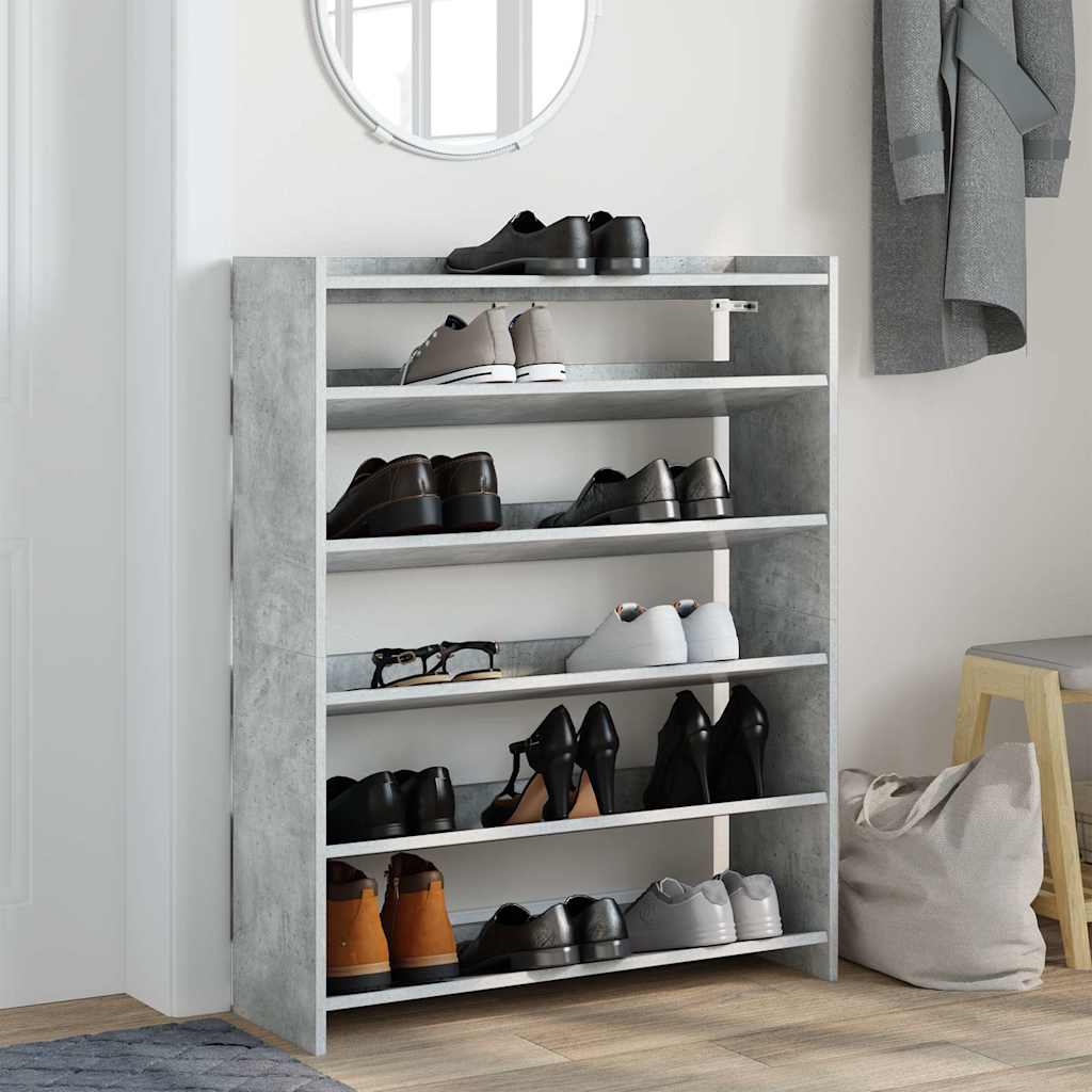 Vidaxx meuble à chaussures 80x25x100 cm dérivé du bois béton gris