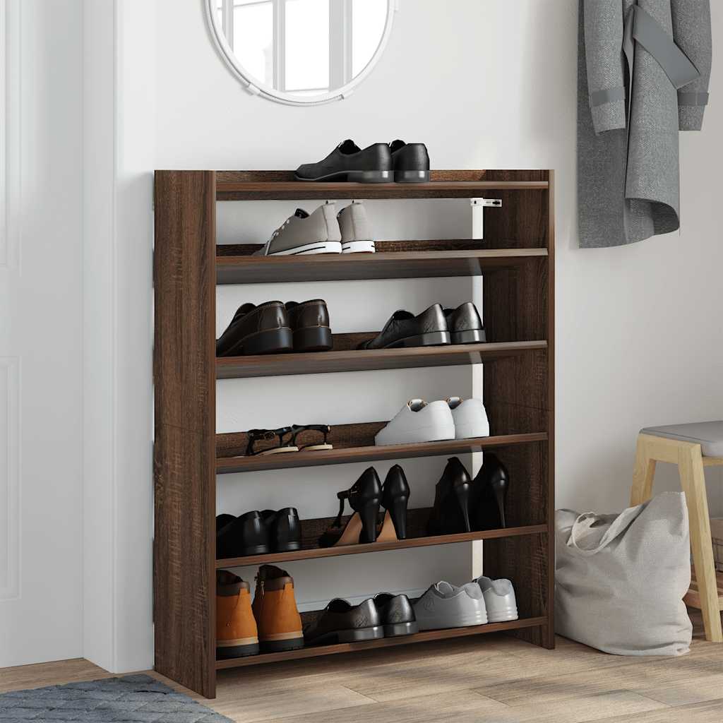 Vidaxx étagère à chaussures 80x25x100 cm bois fini couleur chêne marron