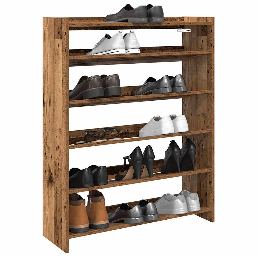 Vidaxx étagère à chaussures 80x25x100 cm bois fini, couleur bois ancien